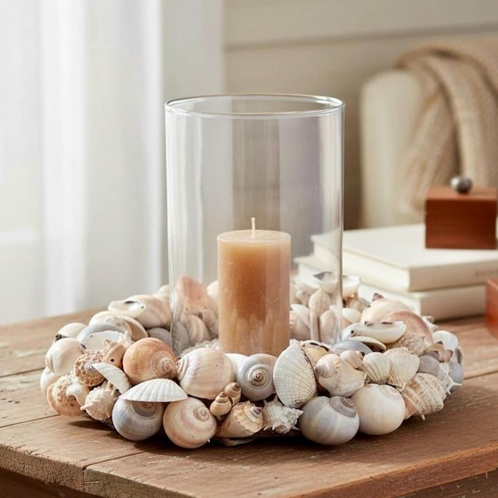 Muschelkranz Tischdeko Kerzenkranz Coastal Stil