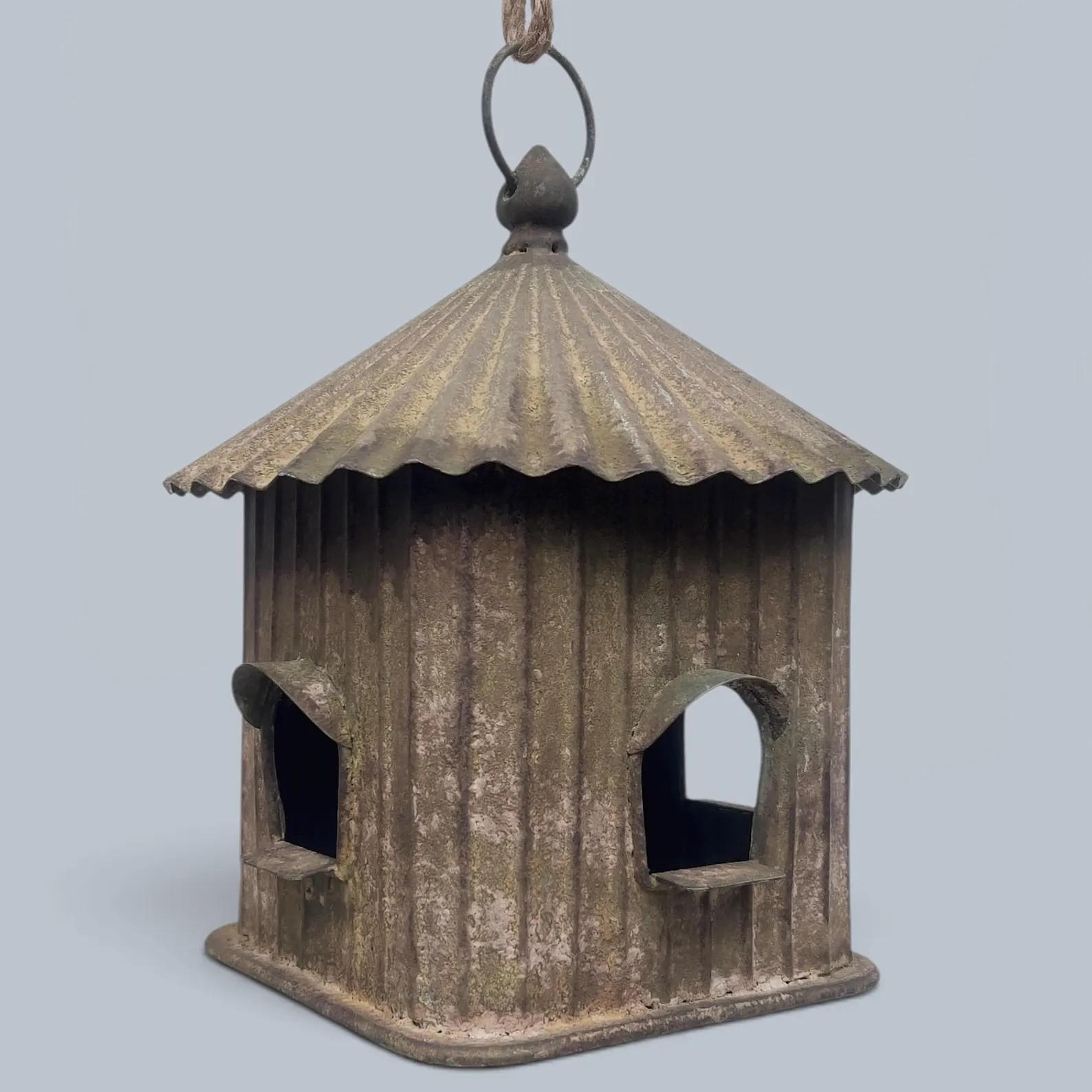 Zink Vogelhaus Antiklook Gartendeko zum Hängen – Detailansicht 1 – Vorschaubild